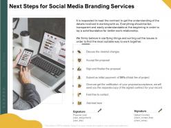 Next steps for social media branding services ppt powerpoint model samples