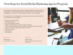 Next Steps For Social Media Marketing Agency Proposal Ppt Powerpoint Presentation Summary