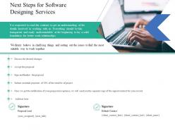Next steps for software designing services ppt powerpoint presentation professional inspiration