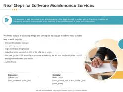 Next steps for software maintenance services changes ppt example file