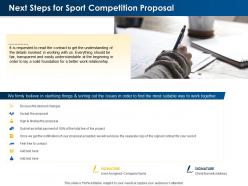 Next steps for sport competition proposal ppt powerpoint presentation download