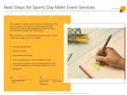 Next steps for sports day meet event services ppt powerpoint presentation background