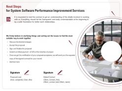 Next steps for system software performance improvement services ppt inspiration
