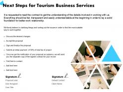 Next steps for tourism business services desired changes ppt powerpoint presentation templates