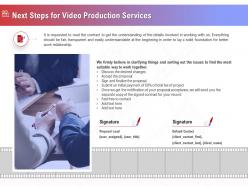Next steps for video production services ppt outline