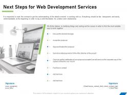 Next steps for web development services ppt powerpoint presentation file example topics