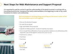 Next steps for web maintenance and support proposal ppt powerpoint presentation icon show