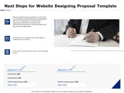 Next steps for website designing proposal template ppt powerpoint presentation show