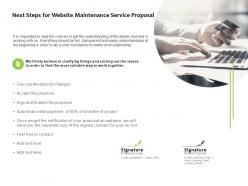 Next steps for website maintenance service proposal tecnology ppt slides