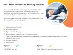 Next steps for website ranking services ppt powerpoint presentation gallery ideas