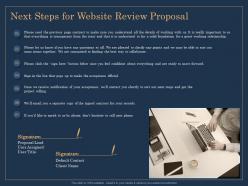 Next steps for website review proposal ppt icon