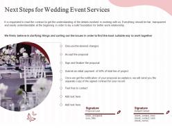 Next steps for wedding event services ppt powerpoint presentation infographic