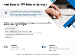 Next steps for wp website services ppt powerpoint presentation visual aids summary