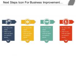 Next steps icon for business improvement with 4 text options
