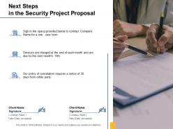 Next steps in the security project proposal ppt powerpoint presentation slides