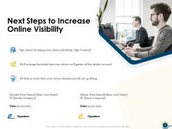 Next steps to increase online visibility ppt powerpoint presentation visual aids summary