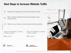 Next steps to increase website traffic ppt powerpoint presentation slides ideas