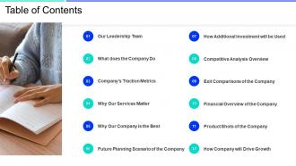 Nextview ventures investor funding elevator pitch deck table of contents
