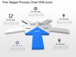 Nf five staged process chart with icons powerpoint template