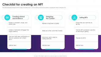 NFT Trading Checklist For Creating An NFT Ppt Powerpoint Presentation Pictures Graphics