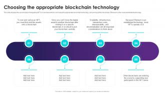 NFT Trading Choosing The Appropriate Blockchain Technology Ppt Powerpoint Presentation File