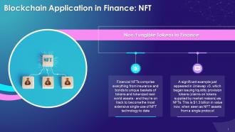 Nfts As Blockchain Application In Finance Training Ppt