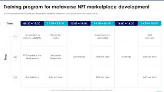 NFTs In Metaverse Training Program For Metaverse NFT Marketplace Development