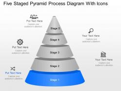 Ng Five Staged Pyramid Process Diagram With Icons Powerpoint Template