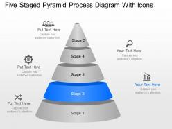 Ng five staged pyramid process diagram with icons powerpoint template