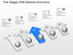 Nh five stages with spheres and icons powerpoint template