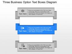 Nh three business option text boxes diagram powerpoint template