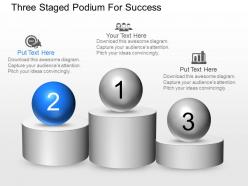 Ni three staged podium for success powerpoint temptate