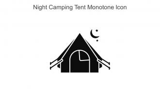 Night Camping Tent Monotone Icon In Powerpoint Pptx Png And Editable Eps Format