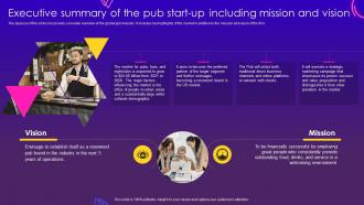 Nightclub Start Up Business Plan Executive Summary Of The Pub Start Up Including Mission BP SS