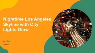 Nighttime Los Angeles Skyline With City Lights Glow PPT Guidelines AT