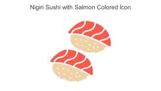 Nigiri Sushi With Salmon Colored Icon In Powerpoint Pptx Png And Editable Eps Format