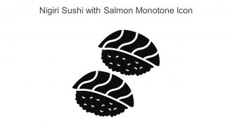 Nigiri Sushi With Salmon Monotone Icon In Powerpoint Pptx Png And Editable Eps Format