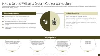 Nike X Serena Williams Dream Tactics To Effectively Promote Sports Events Strategy SS V