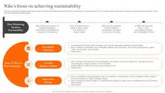 Nikes Focus On Achieving Sustainability How Nike Created And Implemented Successful Strategy SS