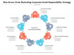 Nine arrow circle illustrating corporate social responsibility strategy