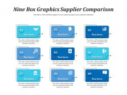 Nine box graphics supplier comparison infographic template