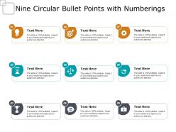 Nine circular bullet points with numberings