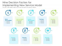 Nine Decision Factors For Implementing New Service Model