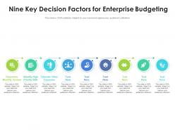 Nine Key Decision Factors For Enterprise Budgeting