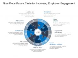 Nine piece puzzle circle for improving employee engagement