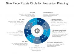 Nine piece puzzle circle for production planning