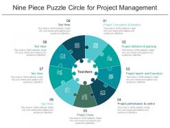 Nine piece puzzle circle for project management