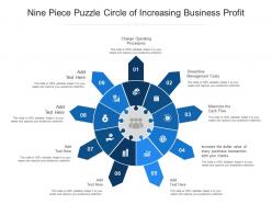 Nine piece puzzle circle of increasing business profit