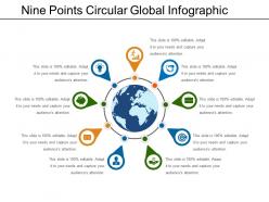 Nine points circular global infographic