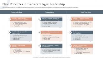 Nine Principles To Transform Agile Leadership